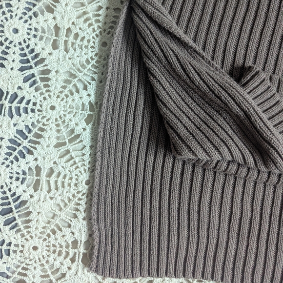 In Loom Brown Sweater Bodycon Maxi Dress Scoop Neck Oversize Sleeves Size L - Picture 9 of 11